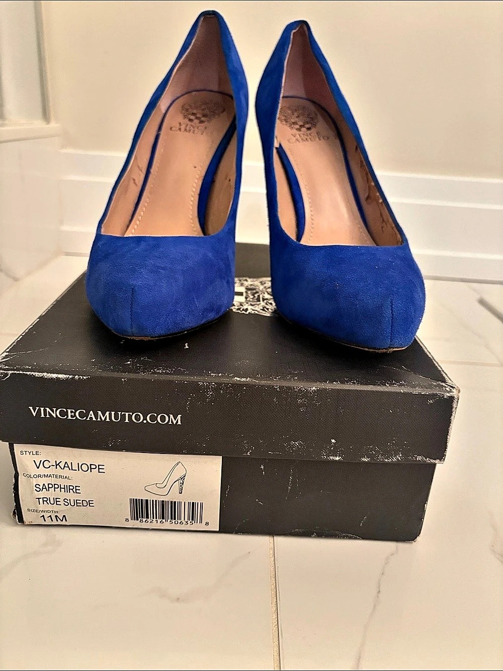 Vince Camuto VC-KALI OPE Blue Suede Heels US 11 NWT